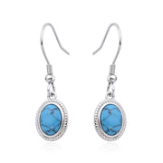 S925 Sterling Silver Turquoise Earrings for Women, Niche Retro European and American Fashion, Light Luxury, Elegant and High-end Feel, Ear Jewelry, Ear Drops