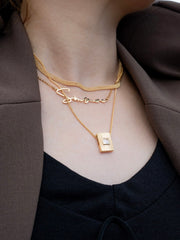 Custom Name Necklace S925 Sterling Silver 18K Gold Plated | Personalized Letter Pendant | Minimalist Script Nameplate Jewelry Gift for Her