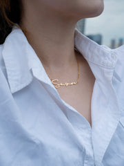 Custom Name Necklace S925 Sterling Silver 18K Gold Plated | Personalized Letter Pendant | Minimalist Script Nameplate Jewelry Gift for Her