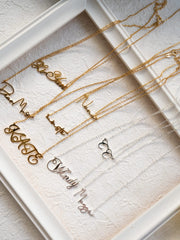 Custom Name Necklace S925 Sterling Silver 18K Gold Plated | Personalized Letter Pendant | Minimalist Script Nameplate Jewelry Gift for Her