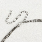 Trendy Double Circle Collarbone Chain Tassel Long Bar Pendant Necklace Sweater Chain Design Sense Necklace