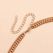 Trendy Double Circle Collarbone Chain Tassel Long Bar Pendant Necklace Sweater Chain Design Sense Necklace