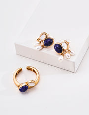 mayite Lapis Lazuli Tiger Eye Shell Ring – S925 Sterling Silver