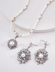 mayite Oriental Rococo Pearl Earrings – S925 Sterling Silver vintage-gold-plated