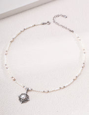 mayite Oriental Rococo Pearl Necklace – vintage-gold-plated S925 Sterling Silver