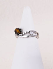mayite Oriental Tiger Eye Lapis Lazuli Mother of Pearl Ring – S925 Sterling Silver