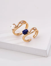 mayite Oriental Tiger Eye Lapis Lazuli Mother of Pearl Ring – S925 Sterling Silver