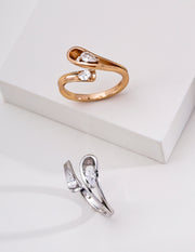 mayite Vintage Gold 3D Cubic Zirconia Ring – S925 Sterling Silver