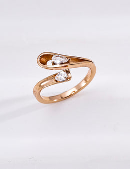 mayite Vintage Gold 3D Cubic Zirconia Ring – S925 Sterling Silver
