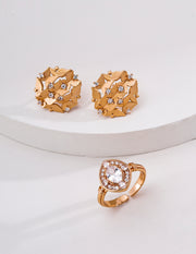 mayite S925 Sterling Silver Cubic Zirconia Flower Earrings