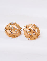 mayite S925 Sterling Silver Cubic Zirconia Flower Earrings