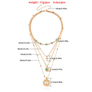 Fashion INS Multi-layer Small Hole Chain Hollow Flower Inlaid Diamond Cross Pendant Necklace for Women