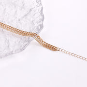 Trendy Double Circle Collarbone Chain Tassel Long Bar Pendant Necklace Sweater Chain Design Sense Necklace