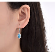 S925 Sterling Silver Turquoise Earrings for Women, Niche Retro European and American Fashion, Light Luxury, Elegant and High-end Feel, Ear Jewelry, Ear Drops
