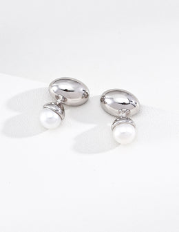 Mayite Minimalist Pearl Drop Stud Earrings – Vintage Gold Sterling Silver Everyday Elegant Jewelry