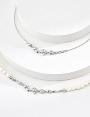 Mayite Celestial Pearl Necklace – Dainty Starry Zircon Necklace Vintage Gold Dreamy Jewelry for Women