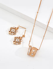 Mayite Vintage Floral Zircon Earrings in Sterling Silver – European Palace Drop Earrings for Women