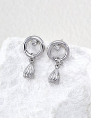 Mayite Vintage S925 Silver Cubic Zirconia Drop Stud Earrings