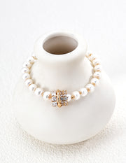 Mayite S925 Silver Galaxy Lucky Bead Natural Pearl Bracelet with Cubic Zirconia