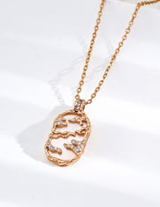 Mayite S925 Silver Fuyao Vintage Cloud Pendant Necklace with Lapis Lazuli and Mother of Pearl