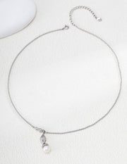 mayite Sculptural Good Luck Gourd & Peanut Pearl Necklace - S925 Sterling Silver Textured Amulet Pendant, Elegant Talisman Jewelry Gift for Women