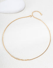 mayite Liquid Metal Fluid Wave Choker Necklace - S925 Sterling Silver Sparkly CZ Layering Snake Chain Necklace, Modern Chic Jewelry Gift for Women