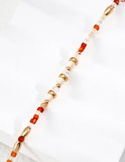 The Balance Bracelet: Red Agate & Mother of Pearl