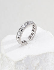 Lucky Roulette CZ Rivet Ring | Vintage Gold & Platinum Silver