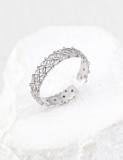 Coin Motif Adjustable Ring | Vintage Gold & Platinum Silver