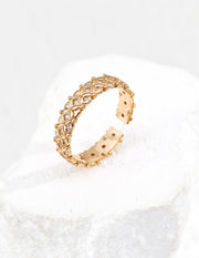 Coin Motif Adjustable Ring | Vintage Gold & Platinum Silver