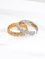 Coin Motif Adjustable Ring | Vintage Gold & Platinum Silver