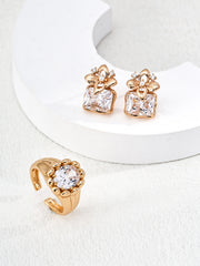 Sculptural Statement Ring | CZ & Sterling Silver Open Band