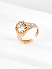 Sculptural Statement Ring | CZ & Sterling Silver Open Band