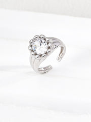 Sculptural Statement Ring | CZ & Sterling Silver Open Band