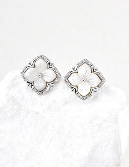 Regal Four-Leaf Clover Stud Earrings | Talisman of Faith, Hope, Love & Luck