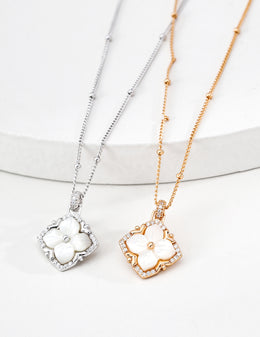 Regal Four-Leaf Clover Necklace | Symbol of Faith, Hope, Love & Luck