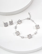 The Lucky Clover: Mother of Pearl & Abalone Shell Bracelet