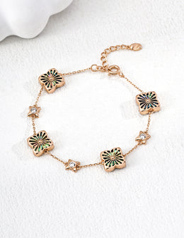 The Lucky Clover: Mother of Pearl & Abalone Shell Bracelet