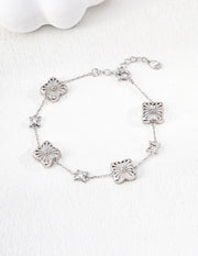 The Lucky Clover: Mother of Pearl & Abalone Shell Bracelet