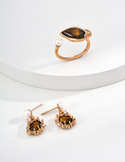 Lava Coral Series Tiger's Eye Earrings