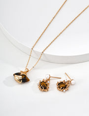 Lava Coral Series Tiger's Eye Earrings