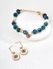 Modern Statement Earrings: Turquoise and Shell in Sterling Silver