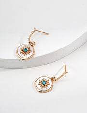 Modern Statement Earrings: Turquoise and Shell in Sterling Silver
