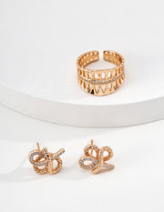 Designed CZ Stud Earrings in S925 Silver | Modern Minimalist