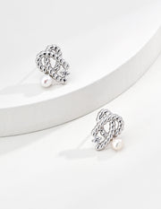 Modern Vintage Pearl Earrings | Delicate Gold Tone Studs