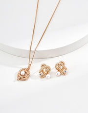Modern Vintage Pearl Earrings | Delicate Gold Tone Studs