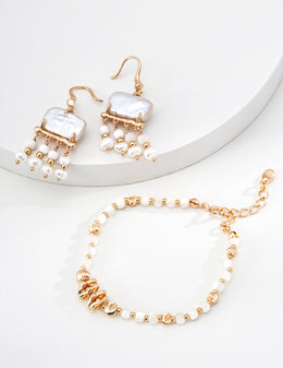 Vintage Gold Mother of Pearl Bracelet | S925 Sterling Silver