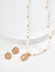 Minimalist Pearl & Mother of Pearl Pendant Necklace | S925 Silver