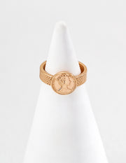 Vintage Queen's Crest Ring | S925 Sterling Silver with Braided Band