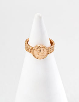 Anillo Vintage Escudo de la Reina | Plata de ley S925 con banda trenzada